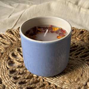 Elegantes Recipientes de Cerámica Mate Bluewave para Velas con Tapa, Frascos Cilíndricos con Estilo para Hacer Velas y Decoración - Product Image 1