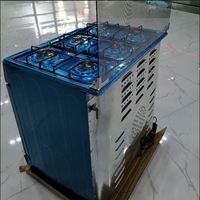 Cuisinière Professionnelle 6 Feux avec Four à Gaz et Gril, Four Autonome et Table de Cuisson Électrique
