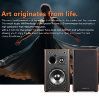 Enceintes bibliothèque Hi-Fi actives Home 2.0 pour salon, système audio stéréo avec fonctions USB, AUX, BT