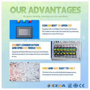 ICEMA 1日あたり5トンチューブ製氷機ドリンクとレストラン用クリスタルアイスチューブ製造機 - Product Image 4