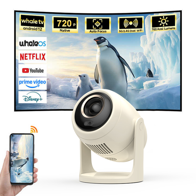 Veacine B10 Mini Portable Projector 1080P 4K Android 12 Smart WiFi 6 LED Beamer Home Gaming Business