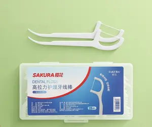 25 pièces vente en gros de fil dentaire personnalisé nettoyage des dents cure-dents fil dentaire pour soins personnels