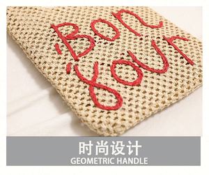 <b>Women</b> Fashion Letter Embroidered Shoulder <b>Bag</b> New Hollow Straw Woven <b>Beach</b> <b>Bag</b> - Product Image 6