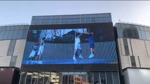 LED Outdoor <b>Grid</b> Screen Transparent Display Black Panel <b>Wall</b> Mount - Product Image 2