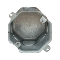 Boîte de jonction octogonale en acier galvanisé durable, 3,3 pouces de profondeur, 2,0 mm d'épaisseur, avec huit découpes de 3/4 et 1 pouce (4x3/4" 4x1")