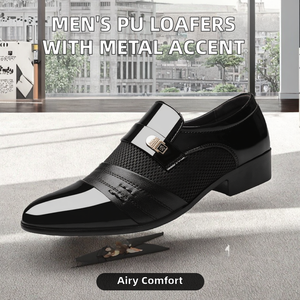 Zapatos de Hombre de Negocios Estilo Británico con Punta en Pico, Malla Transpirable, Metal con Plantilla de Goma, Zapatos Desechables de PU para la Temporada de Invierno - Product Image 3