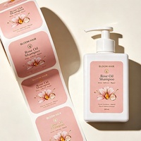 Étiquette adhésive BOPP personnalisée OEM avec estampage à chaud doré, imperméable, pour flacon de shampoing ou gel douche en plastique