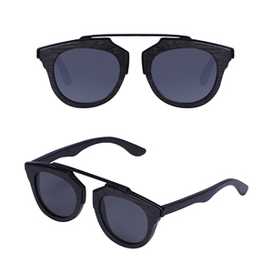 Gafas de Sol de Lujo de Moda 2023 con Lentes Redondas Gruesas y Montura de Madera Extra Grande - Product Image 2