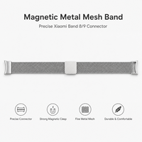 Correa de malla metálica magnética para Xiaomi Smart Band 8 9, correa de repuesto milanesa de acero inoxidable para oficina, viajes y estilo diario