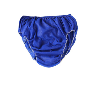 Sous-vêtements jetables non tissés bleus à couche unique pour hommes, pantalons de bain pour massage des pieds, salon de beauté, sauna - Product Image 5