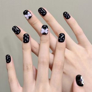 Nuevo estilo 3D moldeado a mano lindo lazo de lunares <span class=keywords><strong>uñas</strong></span> <span class=keywords><strong>cortas</strong></span> - Product Image 4