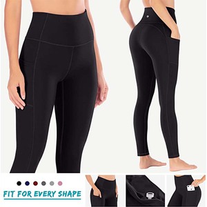 OEM-pantalones de Yoga para mujer, mallas con bolsillos de cintura alta, Control de barriga, pantalones de entrenamiento sin transparencias, personalizados de alta calidad - Product Image 4