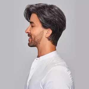 วิกผมสั้นผู้<span class=keywords><strong>ชาย</strong></span>สีดำขาว ทรงหน้าม้าปัดข้าง หนาฟู จากโรงงานโดยตรง สำหรับขายส่งต่างประเทศบน AliExpress รุ่น Silk Dreamy Wonders - Product Image 4