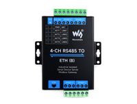 Serveur Ethernet Série 4 Canaux RS485 Waveshare 4-CH vers PoE ETH (B) avec Fonctionnement Indépendant, Passerelle Modbus MQTT B609