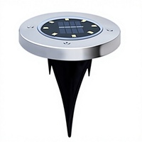 Nouvelle lampe solaire extérieure encastrée en acier inoxydable IP65, lumière blanche/chaude/multicolore pour aménagements paysagers, patios, jardins, usage domestique