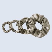 Scrunchie en soie rose surdimensionné avec logo personnalisé, 100% soie pure, attaches pour cheveux, accessoires pour cheveux pour femmes
