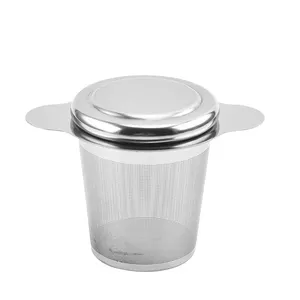 Filtro Infusor de té metálico de grado alimenticio, colador de malla de acero inoxidable para té suelto, venta al por mayor de fábrica