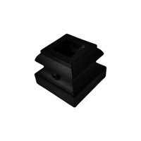 Chaussures de base de balustre en fer noir à bon prix pour broches carrées en fer forgé de 1/2 pouces accessoires d'escalier pièces d'escalier en métal en vente