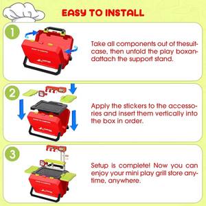 Juego de Juguetes de Comida de Plástico de Simulación, 51 Piezas, Realista, para Jugar <span class=keywords><strong>a</strong></span> las Cocinitas, Parrilla, Barbacoa, para Niños y Niñas en Edad Preescolar - Product Image 5