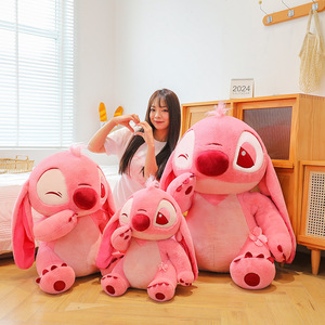 Peluche Carino con Cuore Blu/Rosa, Cuscino a Forma <span class=keywords><strong>di</strong></span> Coppia <span class=keywords><strong>Lilo</strong></span> <span class=keywords><strong>e</strong></span> <span class=keywords><strong>Stitch</strong></span>, Regalo <span class=keywords><strong>di</strong></span> San Valentino per Bambini <span class=keywords><strong>e</strong></span> Ragazze - Product Image 2