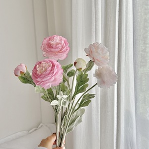 Flocked Dew Lotus <b>Artificial</b> <b>Flower</b> Single Branch Silk <b>Flower</b> Weather Resistant Home Wedding Decoration - Product Image 2
