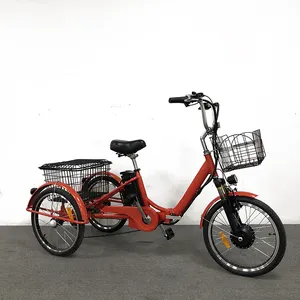 Tricycle électrique avec roues amovible, pour adulte, panier avec engrenages, 7 vitesses, moto électrique