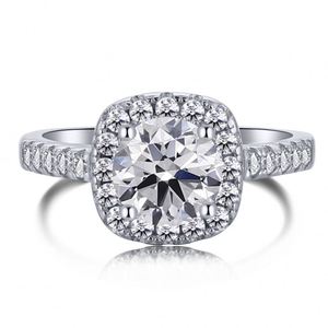 Bague de Fiançailles et d'Éternité Dylam Luxueuse en Plaqué Rhodium avec Zircon Cubique 5A pour Femme - Product Image 1