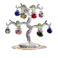 Décoration d'intérieur en cristal : Arbre de richesse en forme de pomme et de lingot, Arbre fruit de la paix - Design moderne et minimaliste, Cadeaux créatifs pour le Nouvel An et les mariages