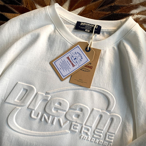 T-Shirt di Design Pesante con Stampa 3D in Rilievo, Premium 100% Cotone Pettinato, Oversize, Grafica Personalizzata, Magliette Bianche da Uomo - Product Image 4