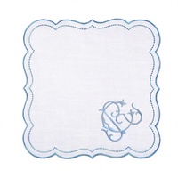 Napperons et serviettes de table carrés en lin brodé, bord festonné, pour décoration de table printemps-été, Pâques, mariage - Vente chaude