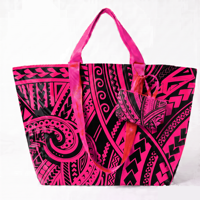Sacs tissés en PP recyclables personnalisés avec des motifs de style Hawaï et Polynésie française