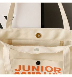 <b>Large</b> Capacity Cotton Shopping Bag Reusable Fast Delivery Folding Style for Daily Travel Custom Logo Gift with Low MOQ for Beach - Product Image 3