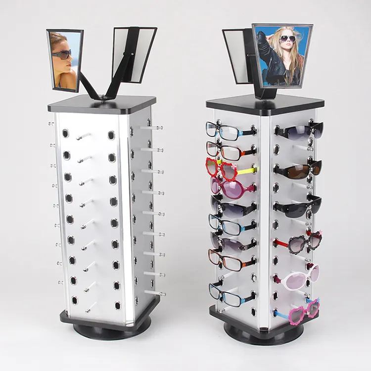 Kainice pequenos óculos vitrine giratória bancada óculos de sol display rack titular óculos quadro óculos display