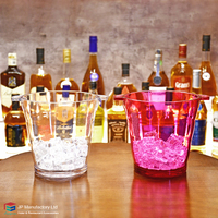 Seau à glace incassable pour club KTV, hôtel, bar – Rose, Vert, Gris – Seau à glace coloré et brillant