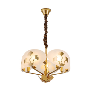 PP24010S nuevo 5 * E14/E12 lámpara colgante de pantalla acrílica de Metal dorado 110-240V portalámparas decorativo candelabros medios luces colgantes - Product Image 1