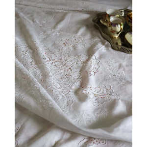White Linen and Bobbin Lace Bedspread Soft Cotton Coverlet for Home <b>Queen</b> King Single <b>Mattress</b> Protector for Bedroom - Product Image 6