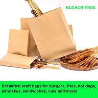 Sacs en papier kraft écologiques biodégradables pour emballages de beignets, biscuits et brochettes de barbecue, résistants à la graisse et à fond pointu