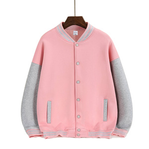 Men's Baseball Jacket Fleece Lined Pure Cotton Loose Fit Breathable Sports Wear Slim Version Single Breasted - Product Image 5