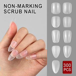 300 faux ongles mats courts en forme d'arachide, couvrance totale, anti-rayures, pour décoration de salon - Product Image 2