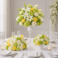 Centres de table élégants pour mariage, 3 groupes de décorations florales, décorations de table artisanales, aspect réaliste, fausses décorations de table