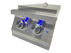 Hoge Kwaliteit Buitenkeuken Gasgrill Gebouwd In Dubbele Zijbrander Met Led Licht
