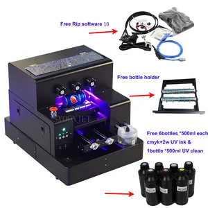 Impressora UV Automática Completa A4 Garrafa De Mesa Impressora Caixa Do Telefone Com 3500ml Conjunto De Tinta Para vidro metal cerâmica a4 Impressora UV