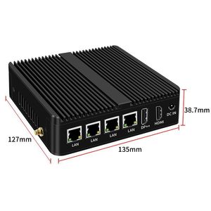 New N100 công nghiệp Cạnh Mini PC với 4 LAN & Dual Com không quạt DDR4 RAM & SSD ổ cứng đám mây PC cho AU chúng tôi CN EU phích cắm - Product Image 1