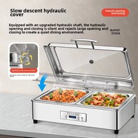 Casserole électrique Kun Tai 9L en acier inoxydable, réchaud buffet isolé, fonction anti-brûlure à sec, sans ajout d'eau, hôtels, restaurants