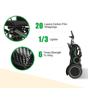 Silla de ruedas eléctrica ligera plegable motorizada, peso al aire libre, caja de cartón de Metal negro, accesorios para silla de ruedas Ce, fibra de carbono, 2 uds. - Product Image 3