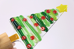 Festive Fused Glass Christmas <b>Tree</b> Ornament Handmade Art Glass Suncatcher Xmas Wall <b>Tabletop</b> Decor Holiday Display Piece - Product Image 5