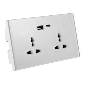 SMARSECUR ทูยา ทัช ยูนิเวอร์แซล วอลล์ ซ็อกเก็ตพร้อม USB และ Type-c, ปลั๊กไฟอัจฉริยะและสวิตช์มาตรฐานสหราชอาณาจักรและสหภาพยุโรป - Product Image 2
