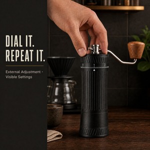 Molinillo de Café Manual Negro, Ajustable, de Acero Inoxidable, Portátil, para el Hogar y Viajes - Product Image 4
