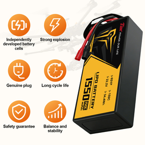 Batteria LiPo FPV 150C da 5 Pollici 1550mAh 6S 22.2V, Direttamente dalla Fabbrica, Batterie FPV ad Alta Velocità per Aeromodelli RC e Droni FPV - Product Image 1