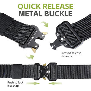 เข็มขัดผ้าใบสีดำแบบกำหนดเองจากโรงงาน สำหรับผู้ชายและผู้หญิง สายไนลอน หัวล็อคอัตโนมัติ เข็มขัดยุทธวิธีสำหรับกิจกรรมกลางแจ้ง - Product Image 4